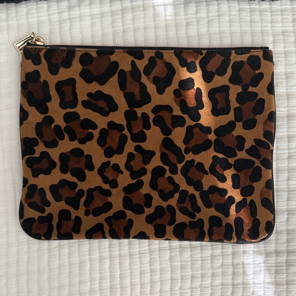 Rebecca Minkoff Leopard and Black Leather Clutch